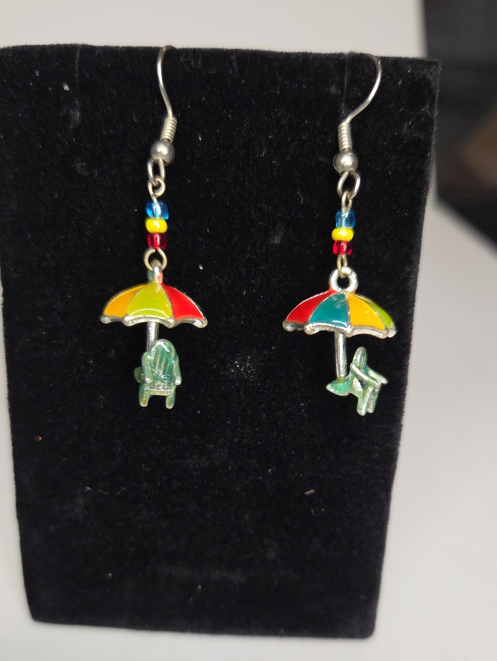 Colorful Beach Umbrella Dangle Earrings